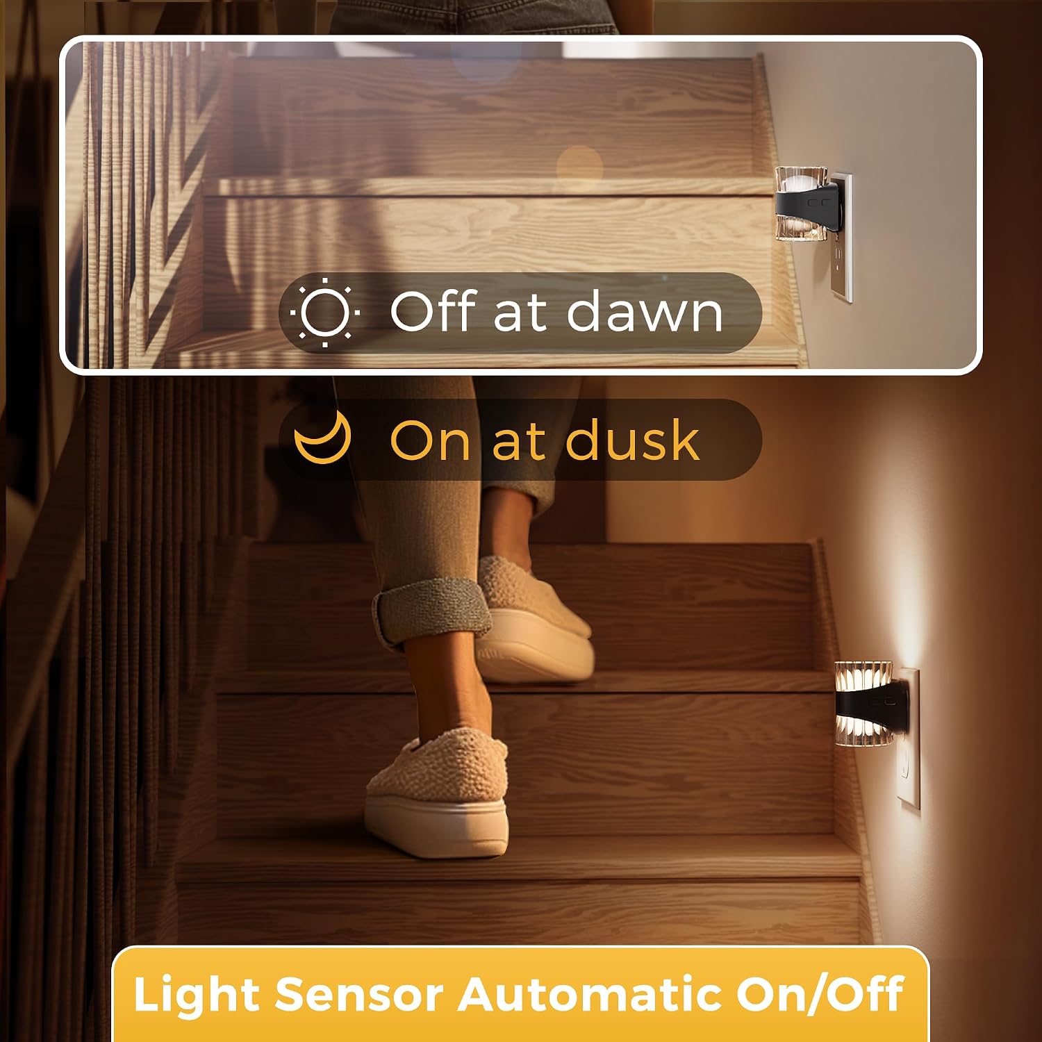 Detalle 1 de L LOHAS LED Night Lights, 2-Pack, 3 CCT, Dimmable, Dusk-to-Dawn Sensor