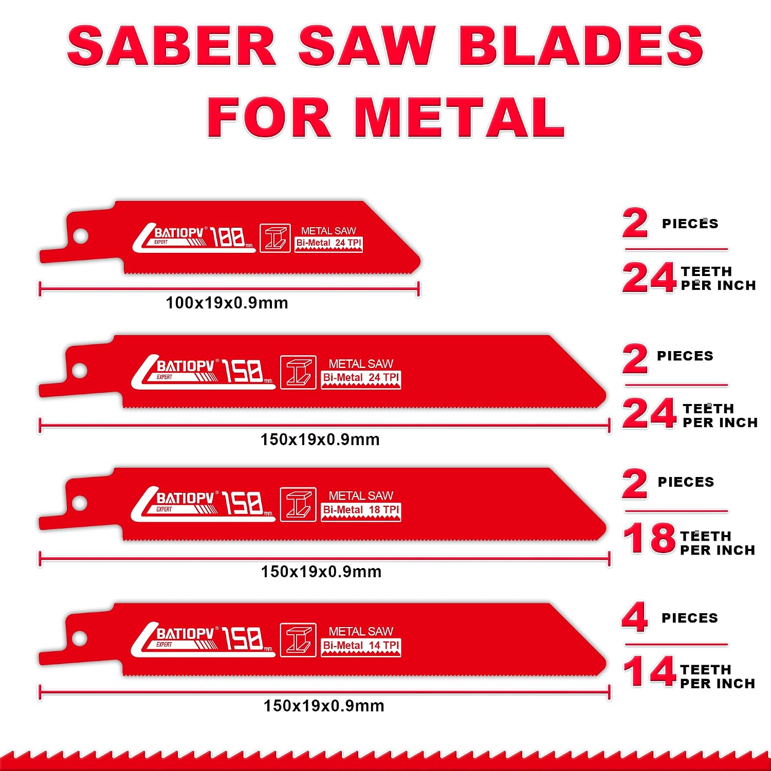 Thumbnail 2 de BATIOPV Reciprocating Saw Blades, 32-piece