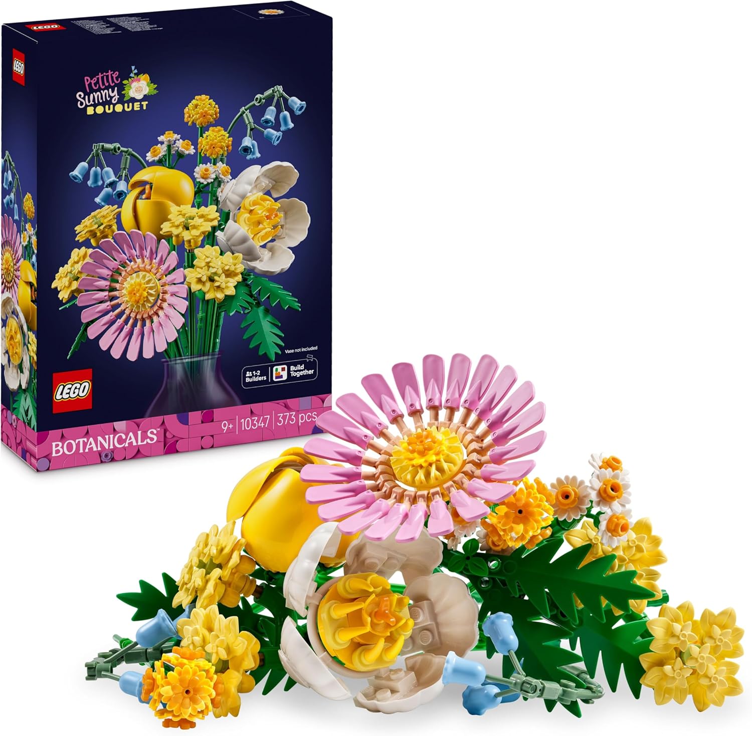 Detalle de LEGO Botanicals 10347 Ramillete Rayos de Sol: ramo de margaritas y tulipanes para construir y decorar