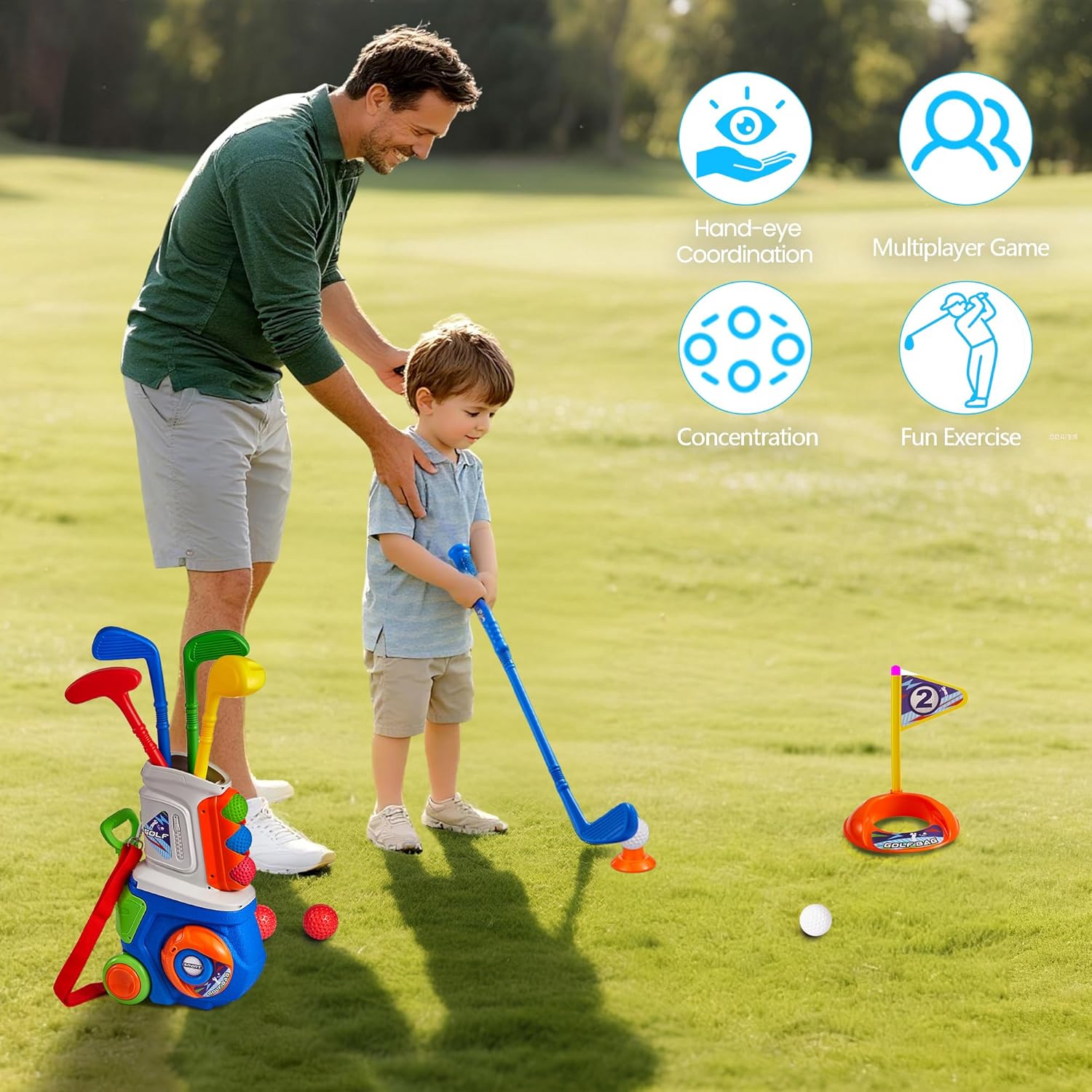 Thumbnail 3 de PJG Toddler Golf Set 4 Clubs 10 Balls