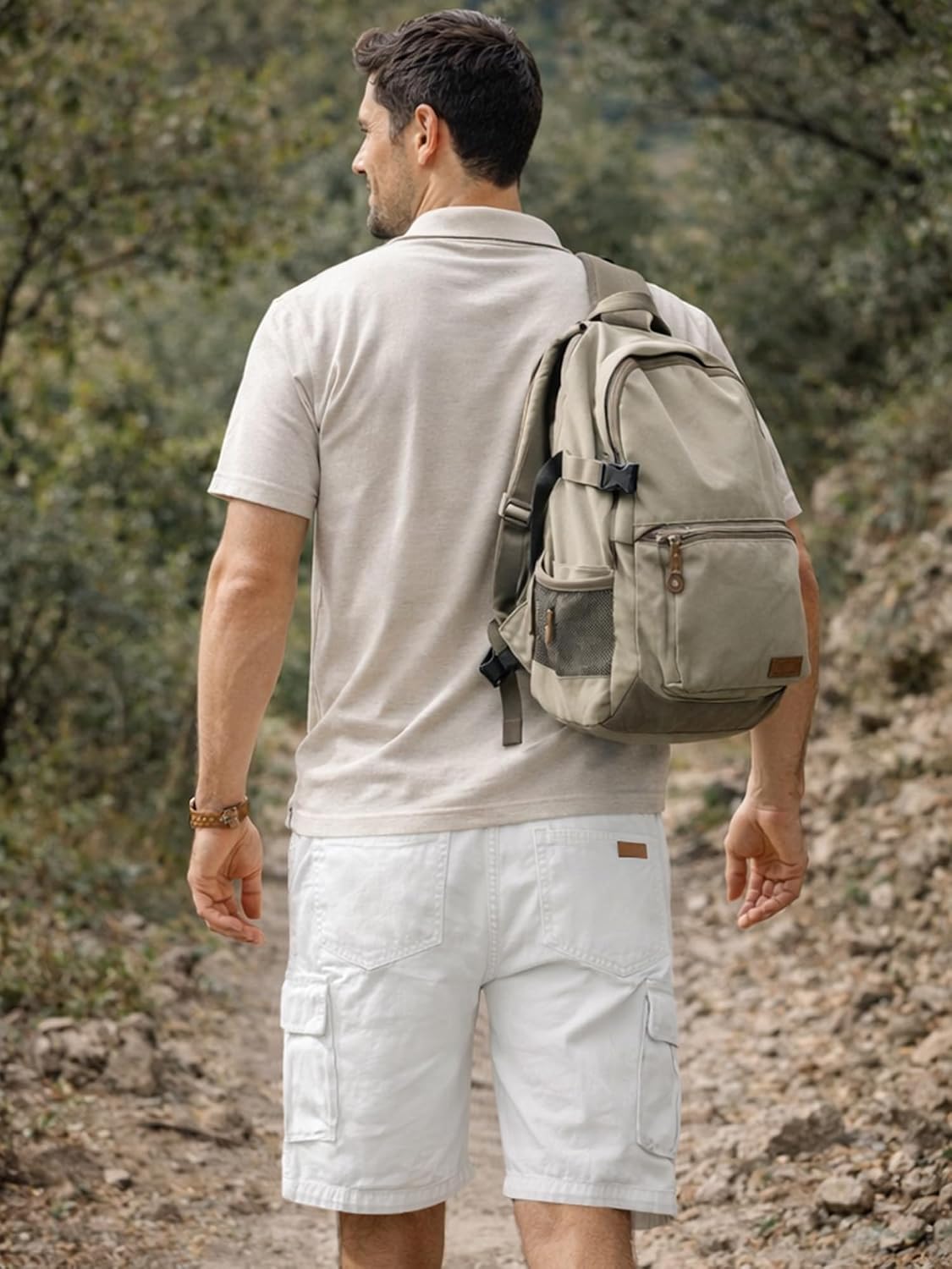 Detalle de JMIERR Herren Cargo Shorts aus Baumwolle mit Taschen – Kurz-Hose für Sommer & Freizeit