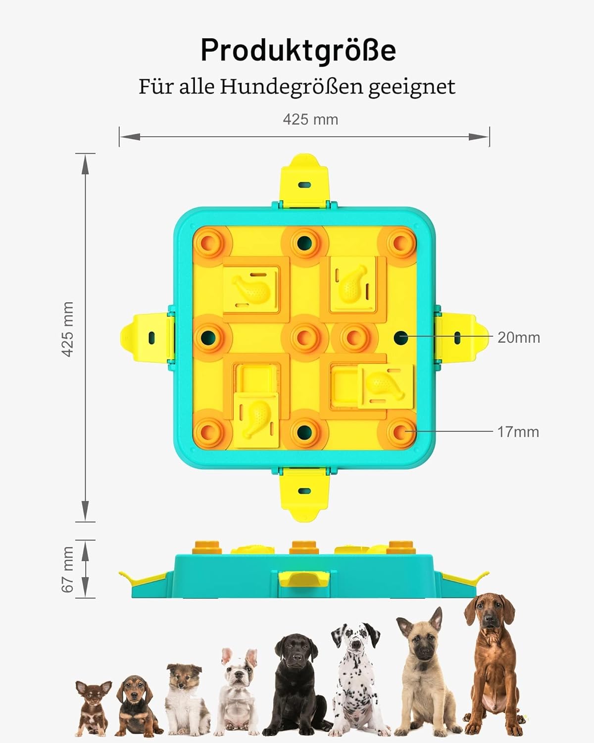 Detalle de LACCEN Hundespielzeug Intelligenz „Level 3 in 1“ als interaktives Futter-Puzzle