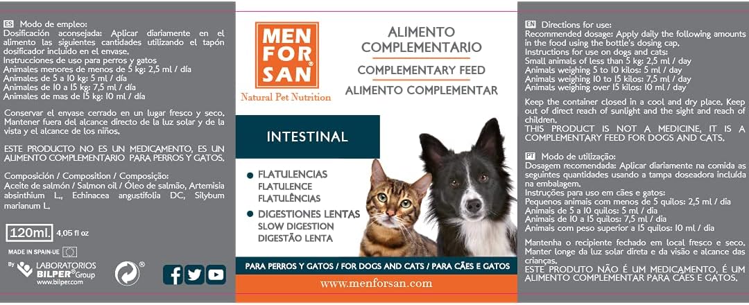 Thumbnail 1 de MENFORSAN Alimento complementare liquido per cani e gatti con problemi intestinali 120 ml