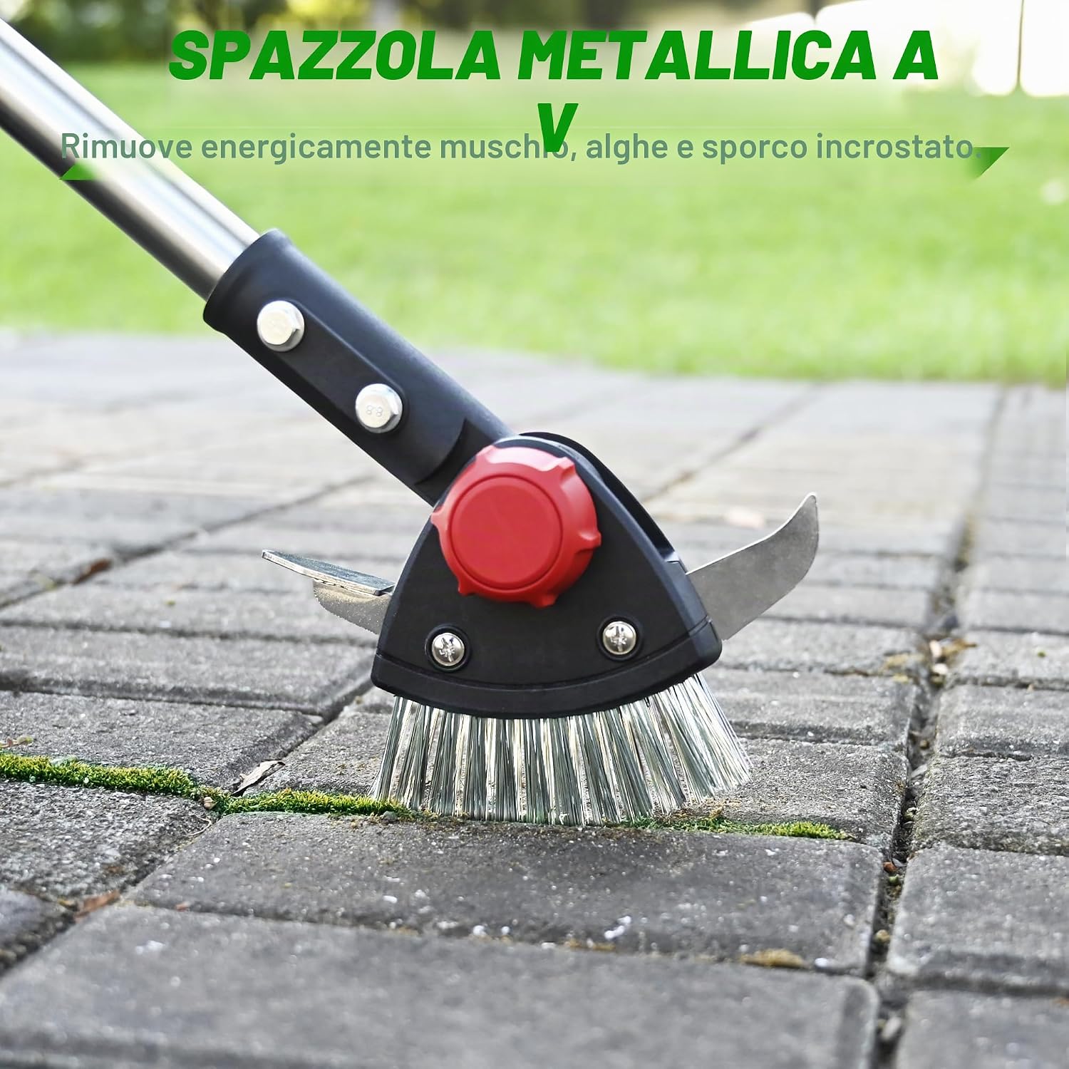 Detalle de BARAYSTUS Estirpatore Erbacce Manuale 3 in 1: potenza, versatilità e manico regolabile per giunti e vialetti