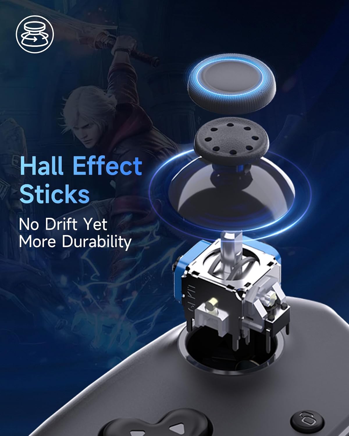 Thumbnail 4 de EasySMX M15 Bluetooth Mobile Game Controller for Android & iPhone with Hall Joysticks and Mechanical Triggers