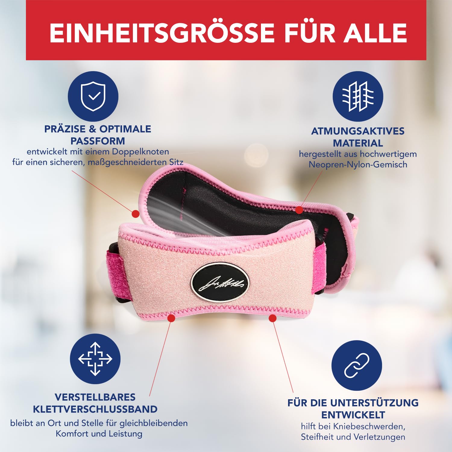 Thumbnail 2 de Patellasehnenbandage von Ärzten entworfen – Kniebandage für Sport, Pink, 1er Pack
