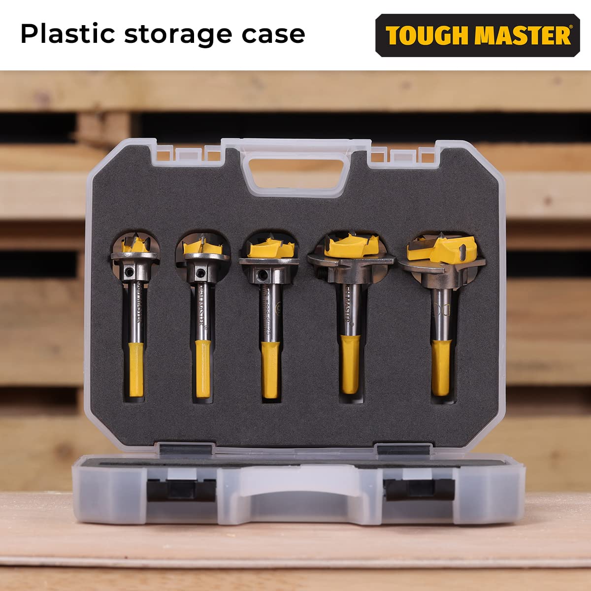 Thumbnail 6 de Forstner Bits TOUGH MASTER 5-Piece TCT Set (15mm–35mm) with Depth Stop, 2 Hex Keys & Heavy-Duty Case