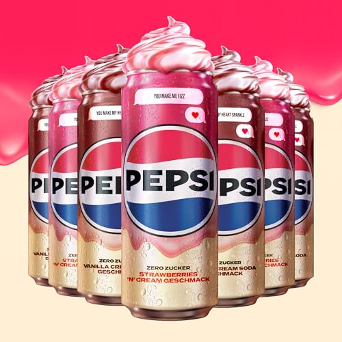 Detalle 2 de Pepsi Zero Zucker Strawberry 'n' Cream in der Dose – 24 x 0,33 l