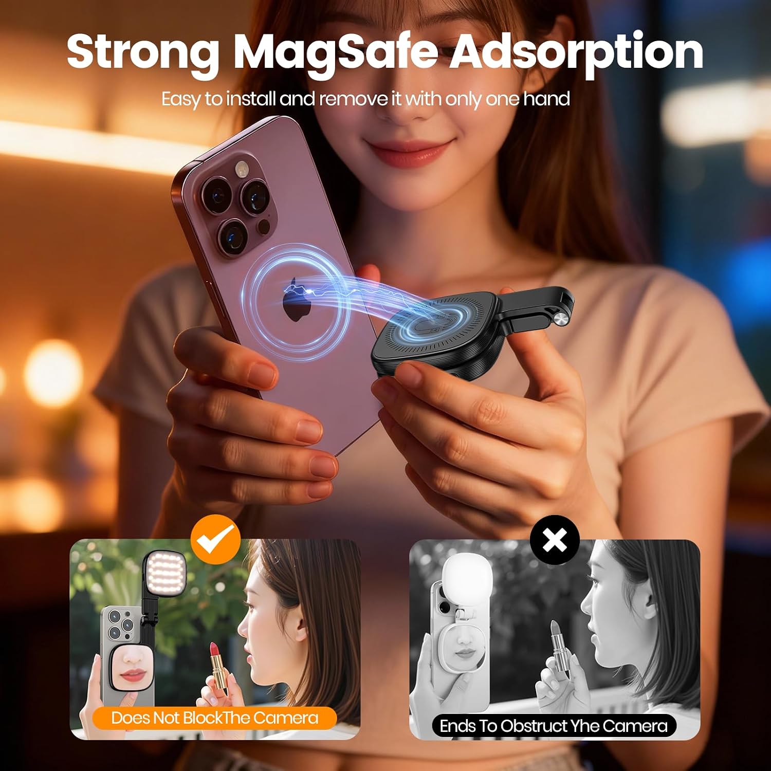 Detalle de Éclairage Magnétique Selfie LED 48 LEDs