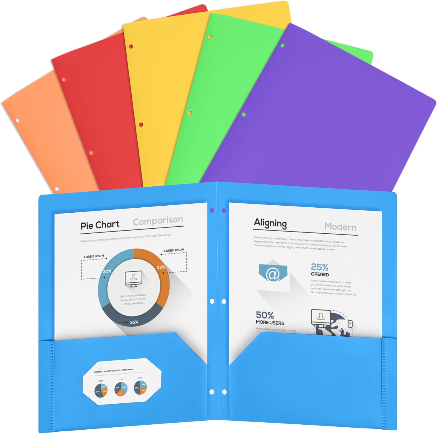 Detalle de Cesil Plastic Pocket Folders, Letter Size