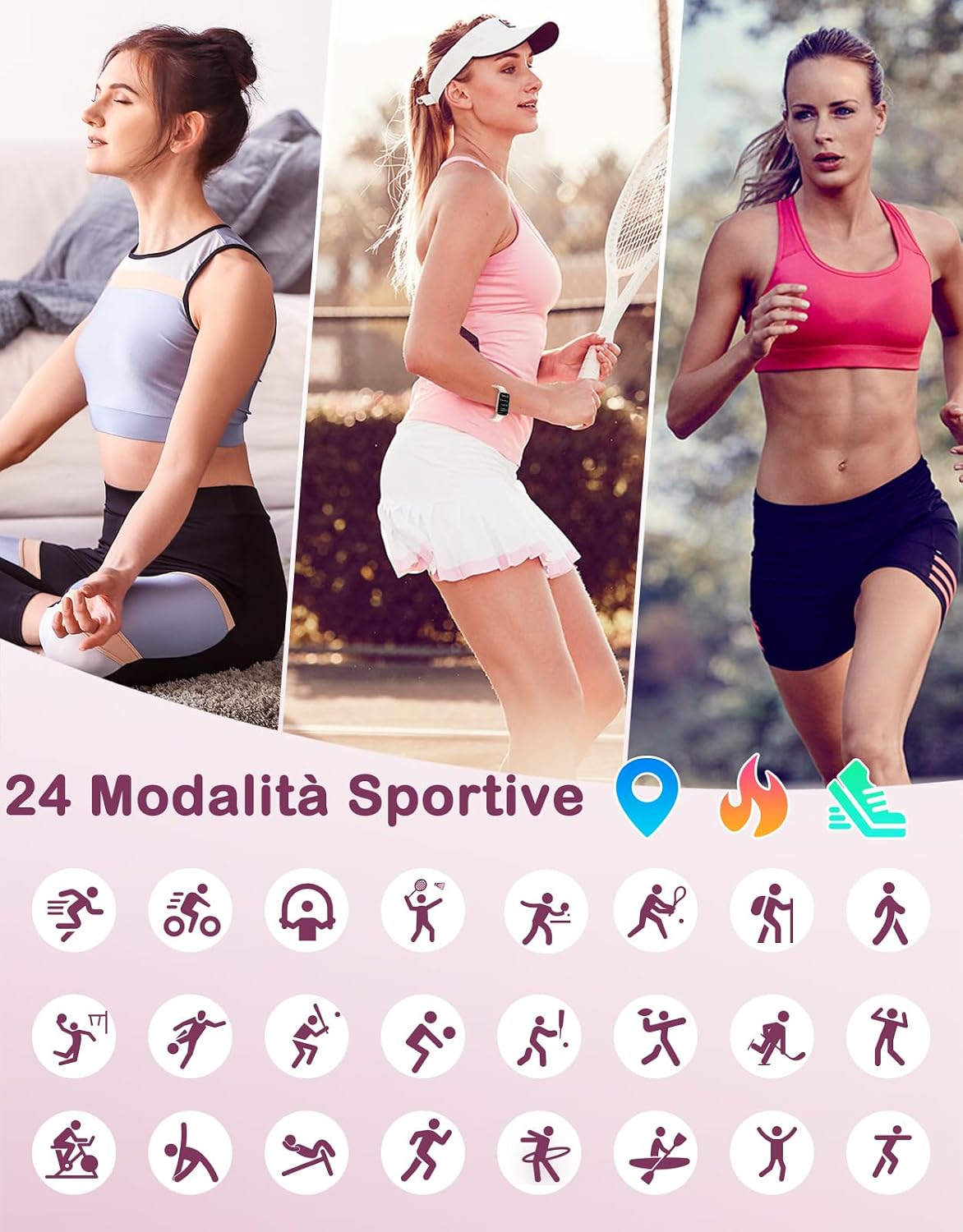 Thumbnail 2 de SHANG WING Smartwatch Donna con cardio, SpO2 e notifiche WhatsApp/Chiamate (Android e iOS) – Impermeabile IP68