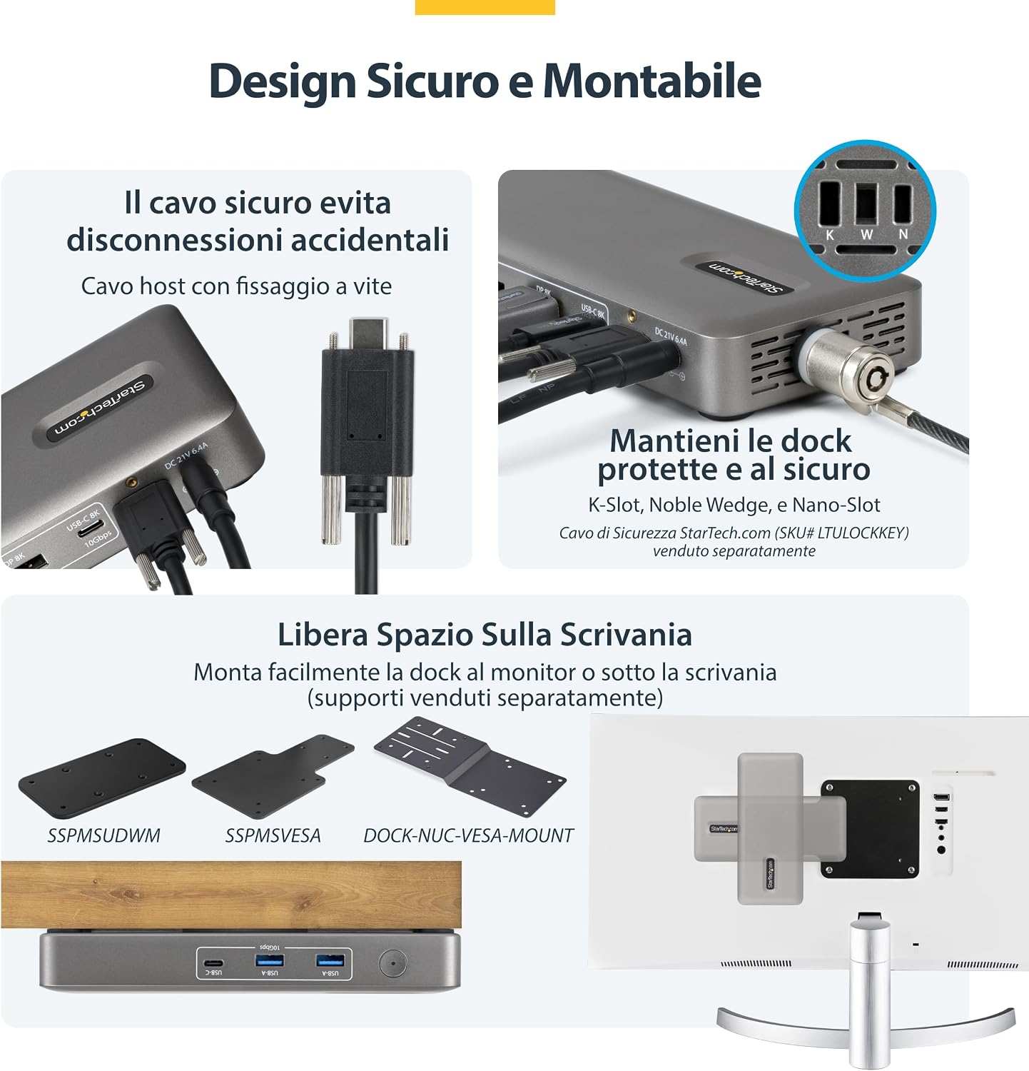 Detalle 2 de StarTech Dock USB4 Universale Doppio: Dual 4K/Single 8K con 100W PD per multi-monitor