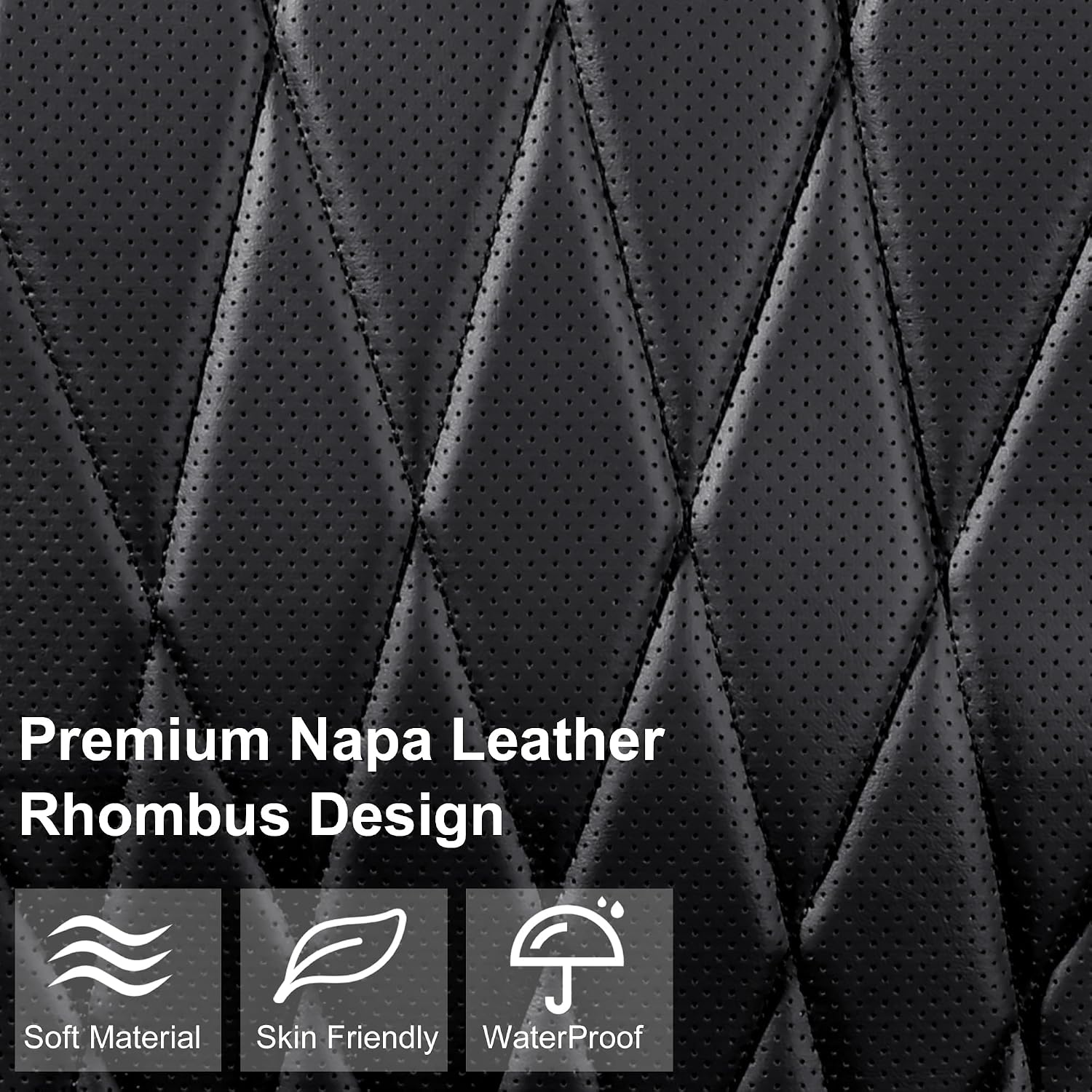 Thumbnail 4 de CAR PASS Luxury Napa Leather Seat Covers 2 Pack