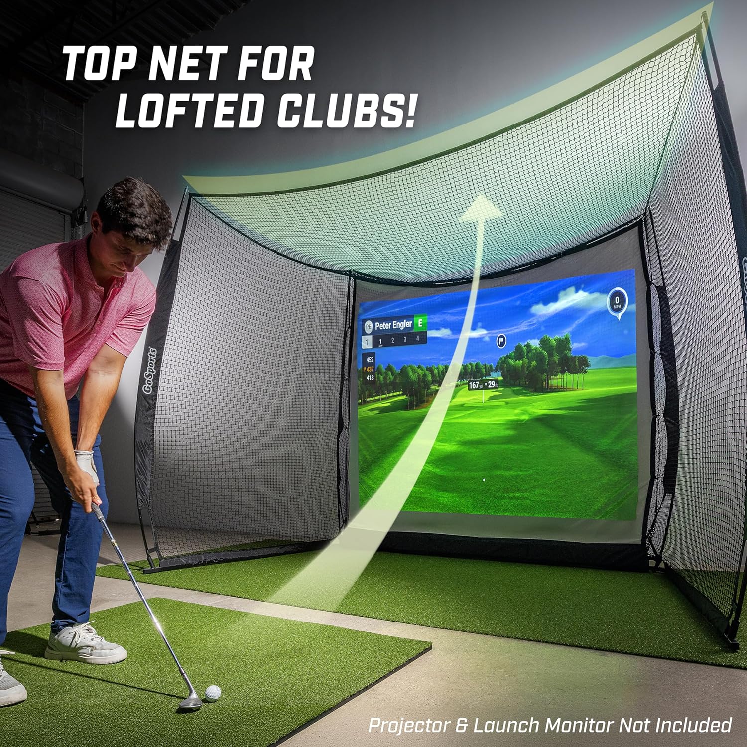 Thumbnail 5 de GoSports Range Cage 10 ft x 8 ft Golf Net Cage — Indoor & Outdoor Practice Net for Full Swing Training