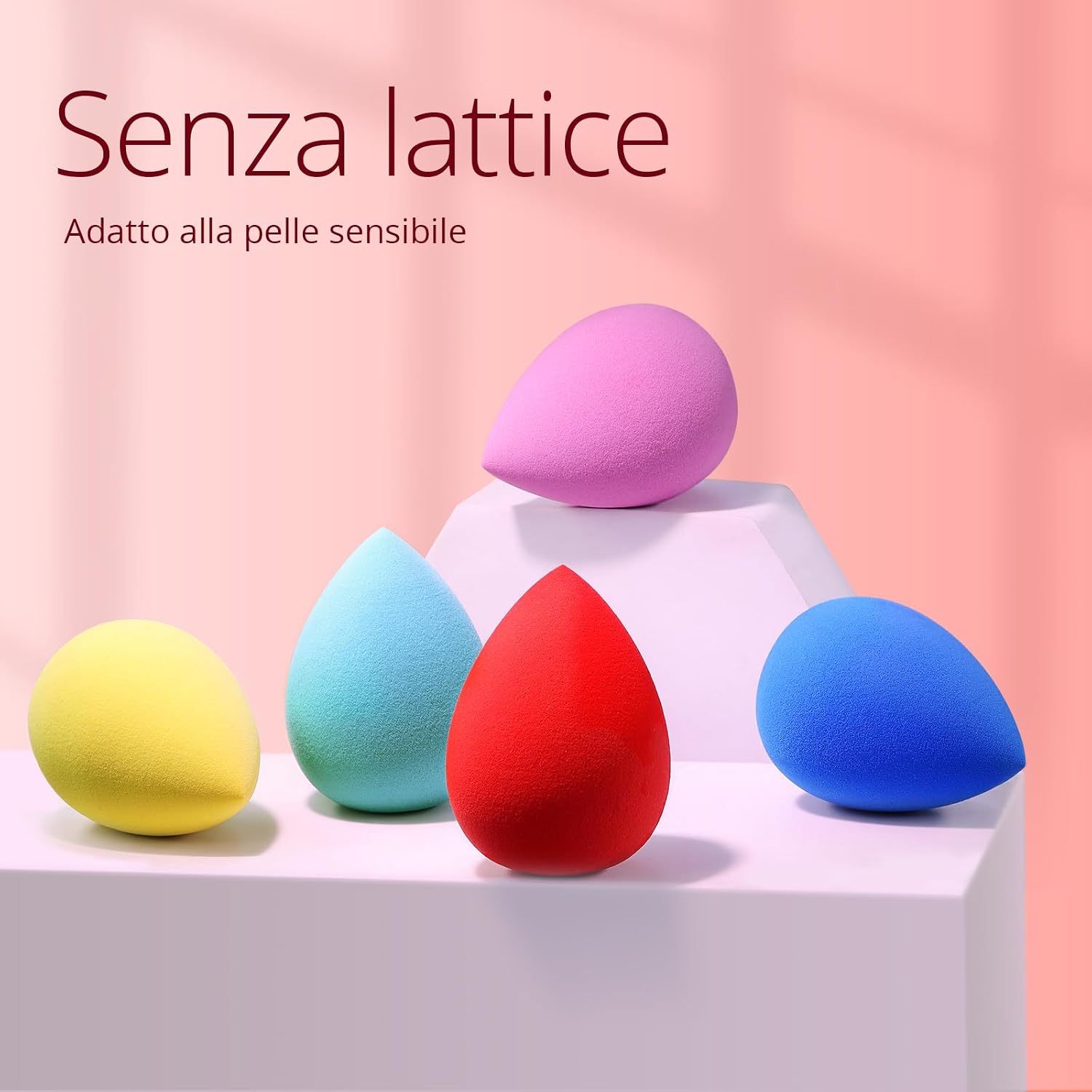 Detalle 2 de BEAKEY 5 pz spugnette trucco per fondotinta e polveri 🎨