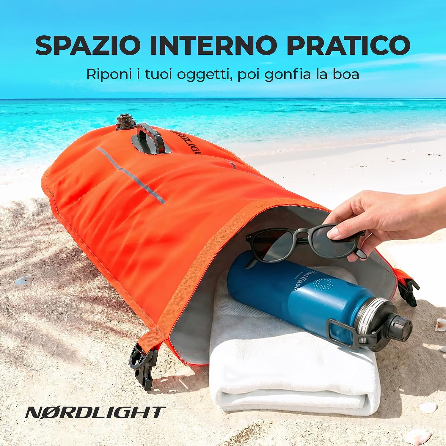 Thumbnail 6 de Nordlight Boa Nuoto Acque Libere - Dry Bag Pull Buoy: Sicurezza, Visibilità e Praticità per Triathlon e Nuoto Open Water