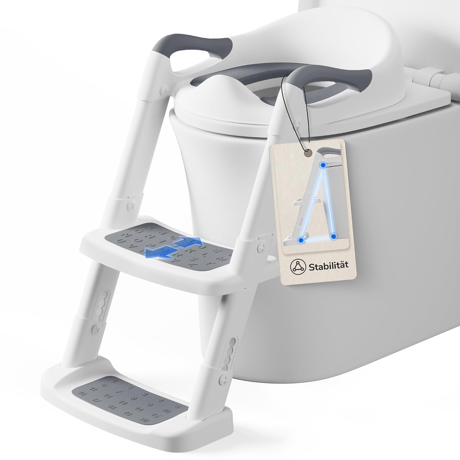 Detalle de DEANIC Toilettensitz Kinder mit Treppe 38–47 cm grau