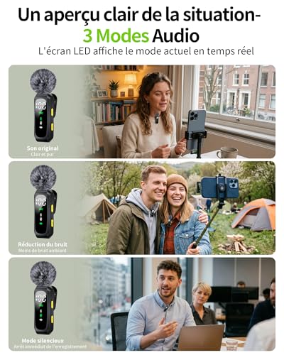 Thumbnail 4 de CKOKC Micro Cravate Sans Fil Mini à Condensateur pour iPhone, Android et PC – Son clair, réduction du bruit et autonomie réelle