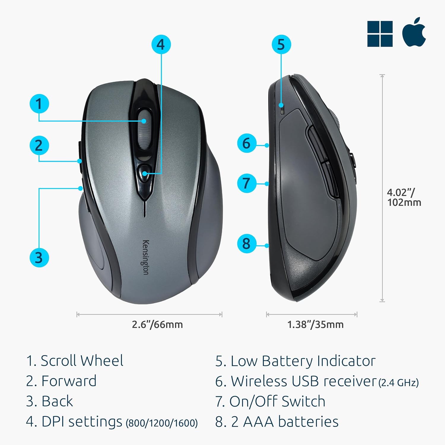 Thumbnail 2 de Kensington K72423WW Mouse Pro Fit