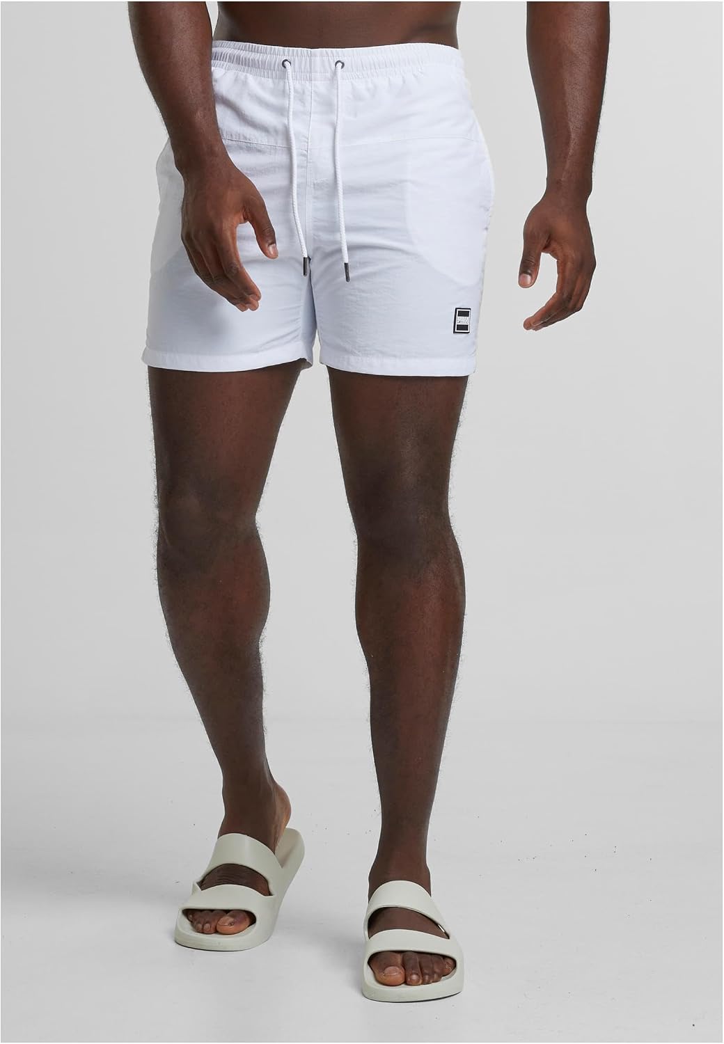 Detalle de Urban Classics Herren Block Swim Shorts – short de bain noir avec slip intégré