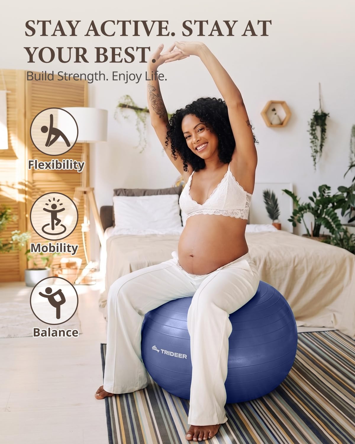 Detalle 2 de Trideer Exercise Ball Stability Ball for Pilates 🧘♀