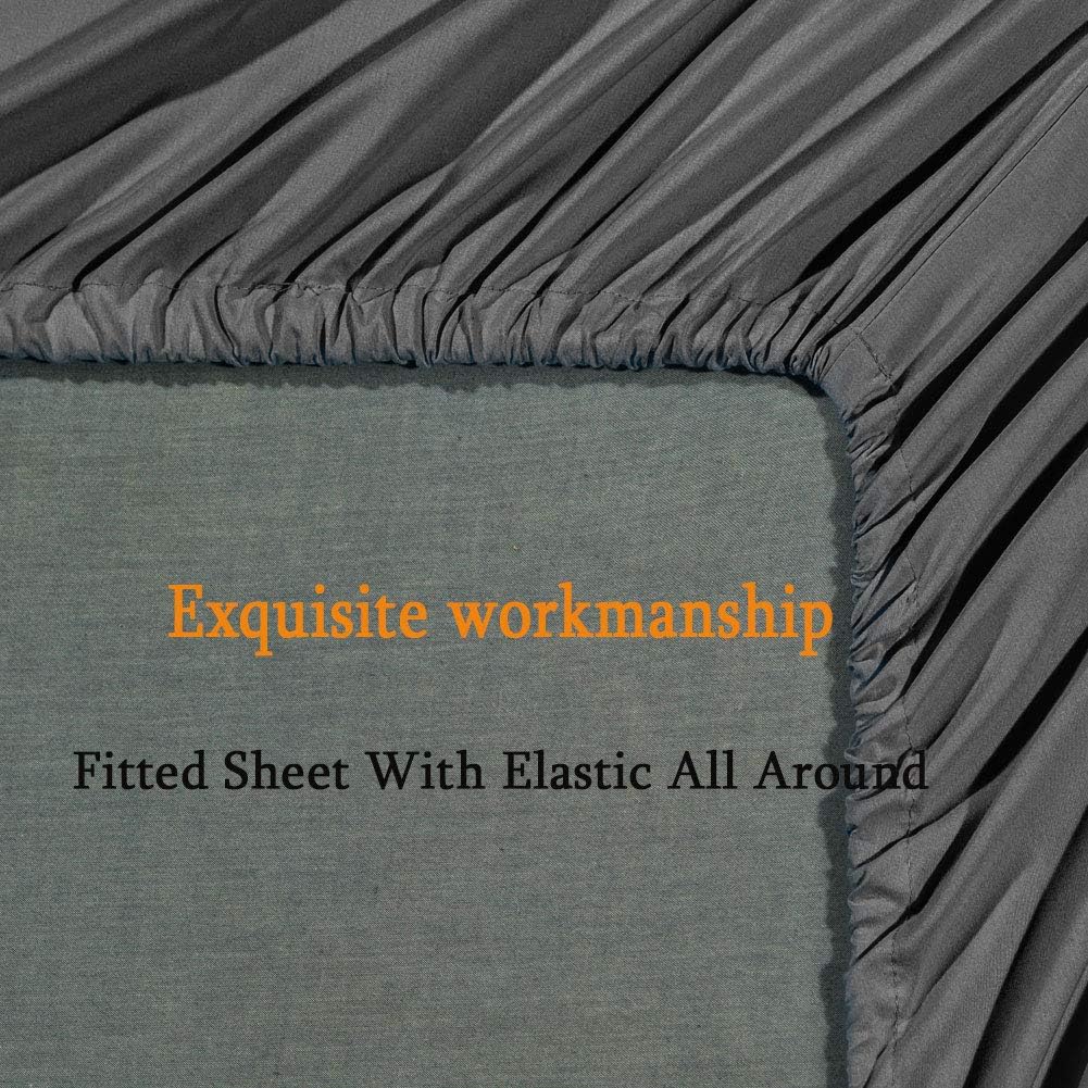 Thumbnail 5 de SONORO KATE Bed Sheet Set Super Soft Microfiber 1800 Thread Count – Queen, Dark Grey, 6-Piece