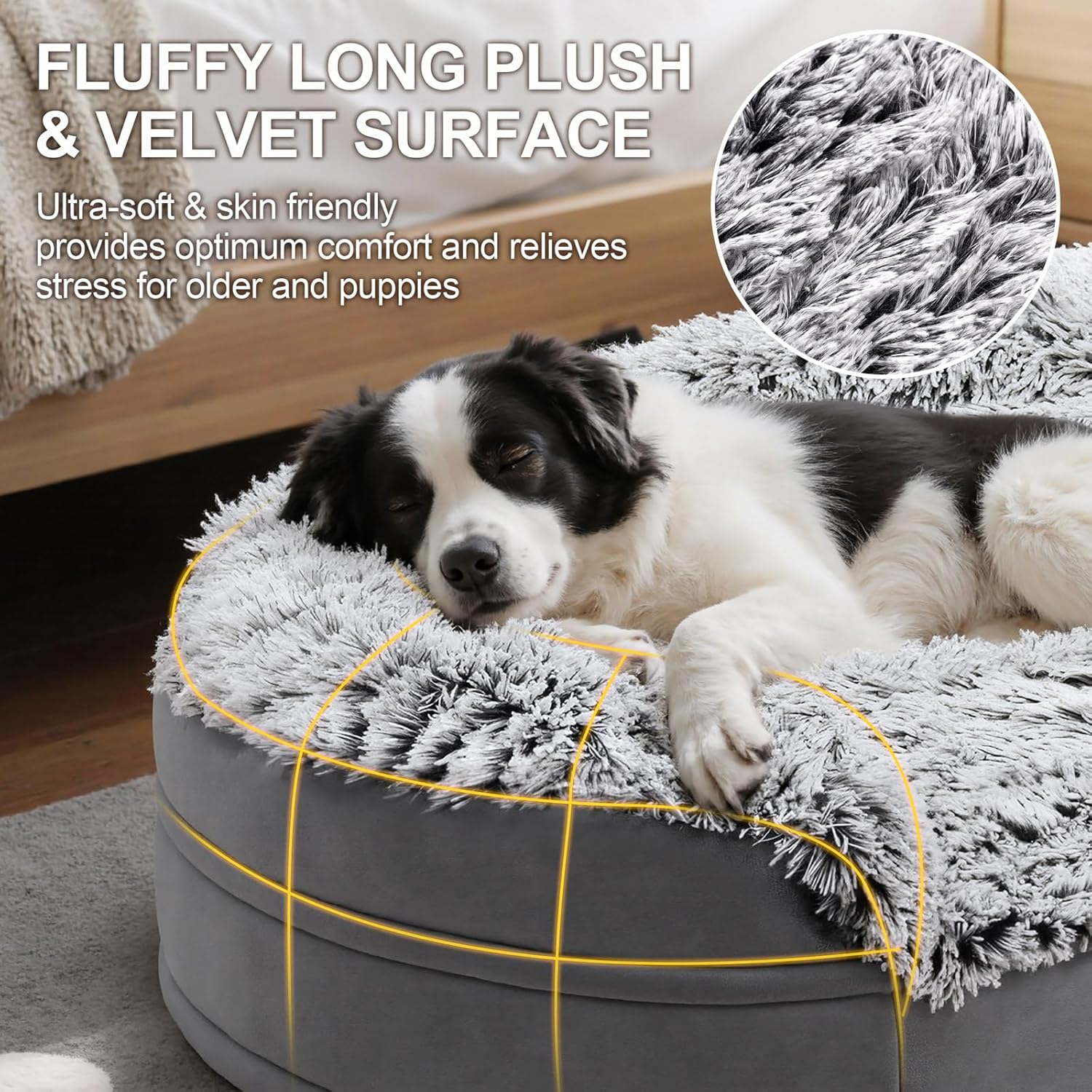 Detalle de Gimars 9.5 cm Thick XL Orthopedic Large Dog Bed for Very Large Dogs