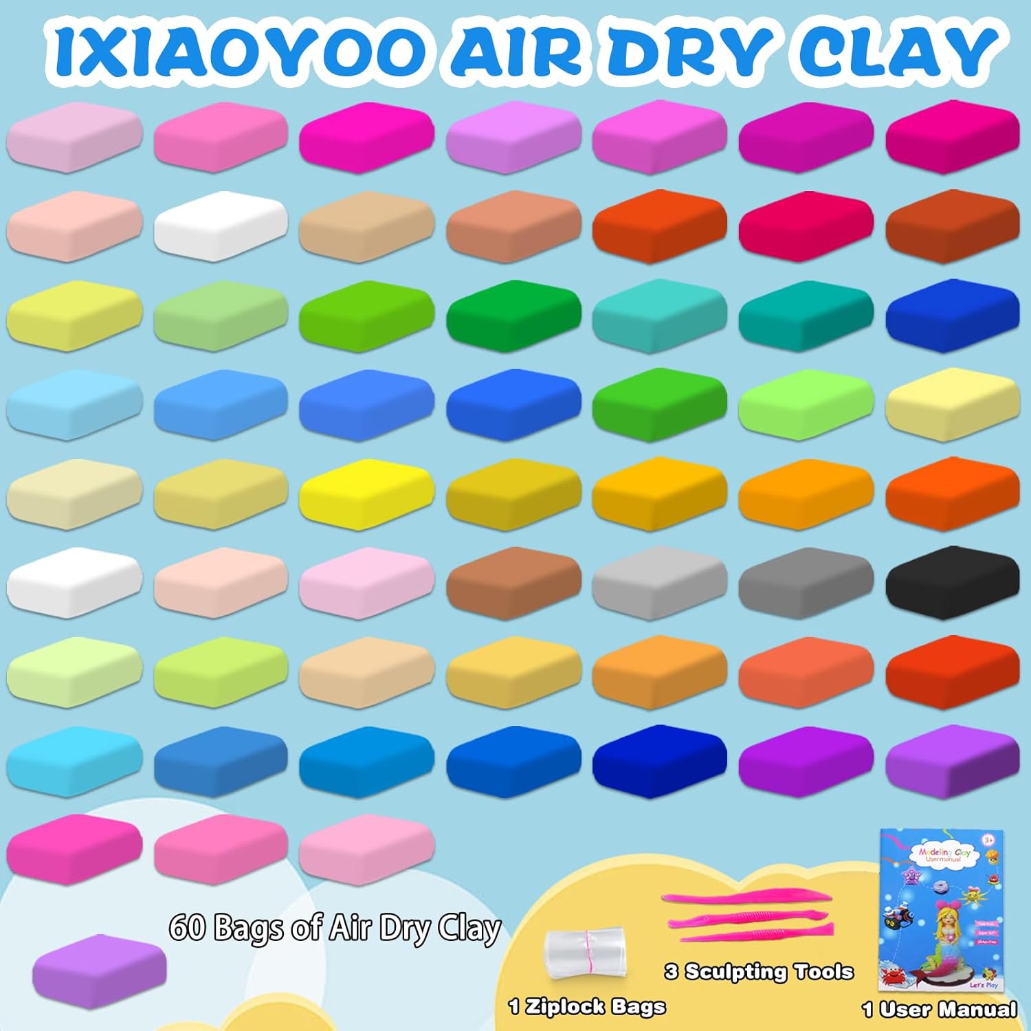 Thumbnail 2 de Magic Clay air dry kit, 60 colours