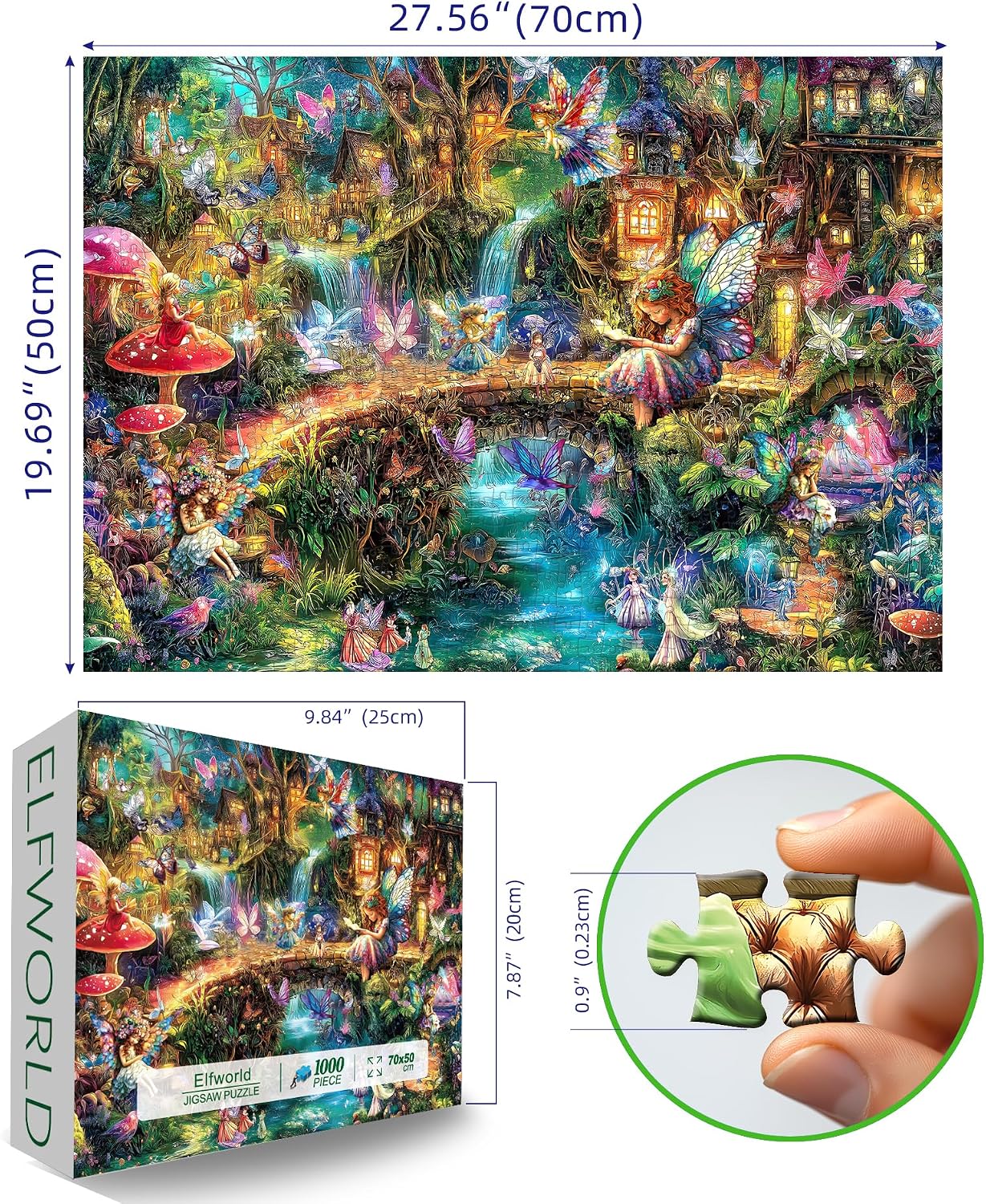 Detalle 2 de Blueforest Fantasy Elf World 1000-piece puzzle 🧩