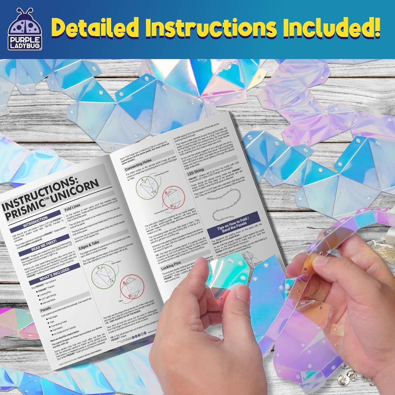 Detalle de Purple Ladybug Make Your Own 3D Light Up Unicorn Craft Kit (ages 12+)