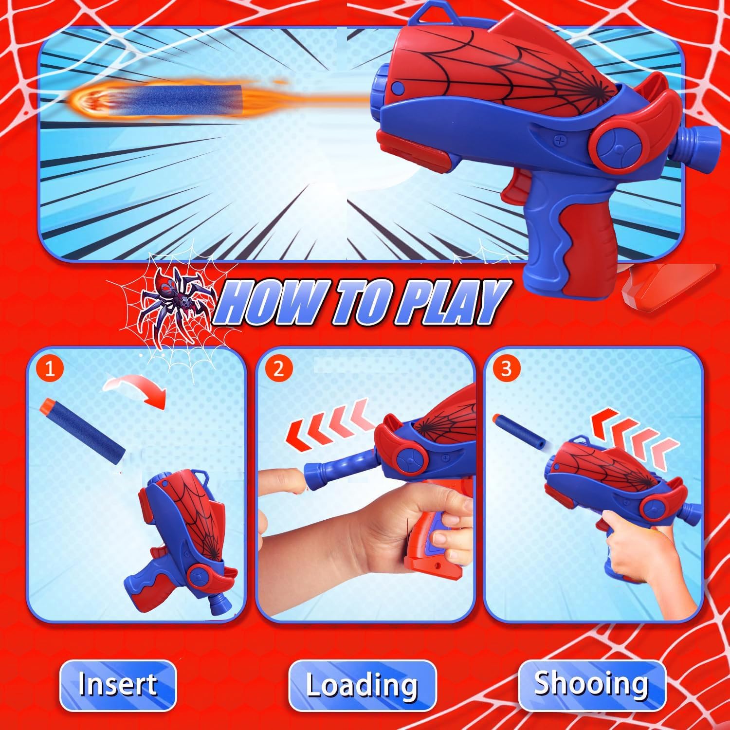 Thumbnail 2 de Yapartifa Kids Shooter Toy Set with Soft Foam Bullets & Suction Cup Darts (Age 3–12)