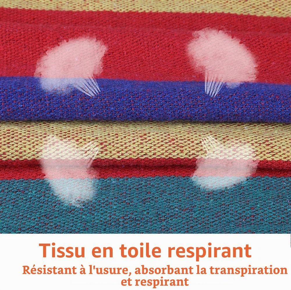 Detalle de Nakeey dubbele hangmat 280 x 150 cm van katoen-polyester, tot 300 kg