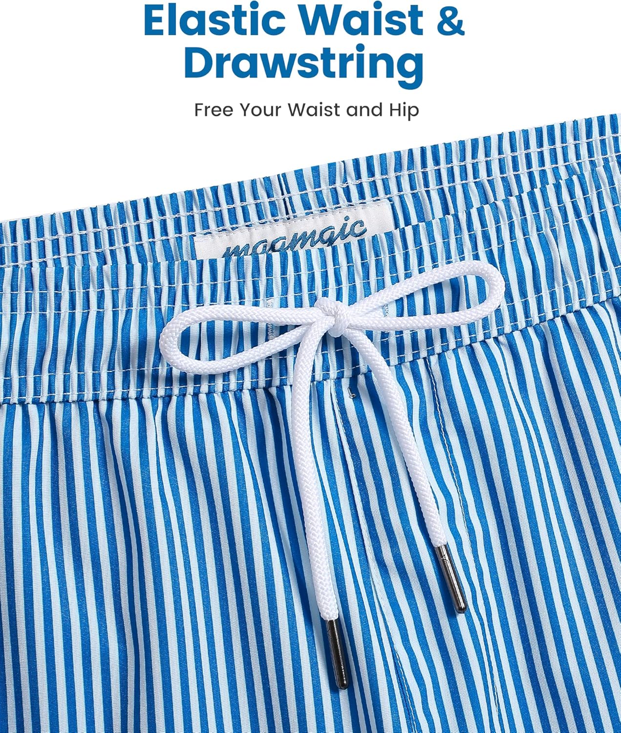 Detalle de maamgic Men's Swim Trunks with Compression Liner: Quick-Dry, 4-Way Stretch, With Built-In Support