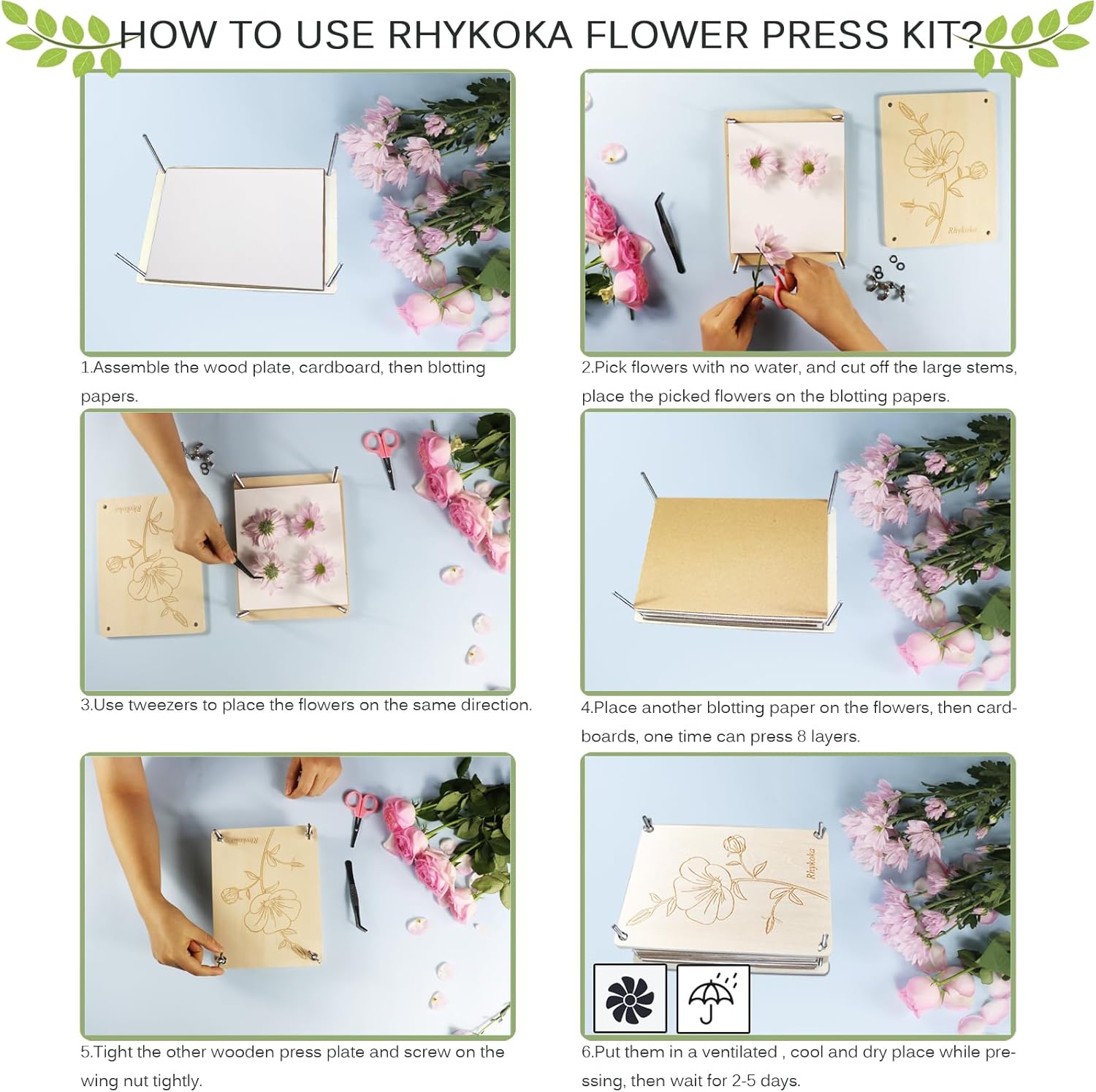 Thumbnail 4 de Rhykoka Professional Flower Press 8 Layers
