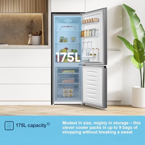 Thumbnail 4 de Fridgemaster MC50165EB 50cm Freestanding Fridge Freezer (175 L) with Crisper Box, Reversible Door, LED Light, Black