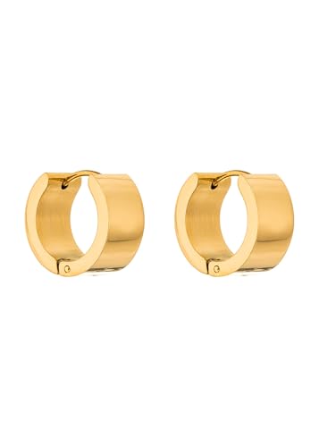 Detalle de Purelei Bold Creolen – breite Statement-Ohrringe aus wasserfestem Edelstahl in Gold