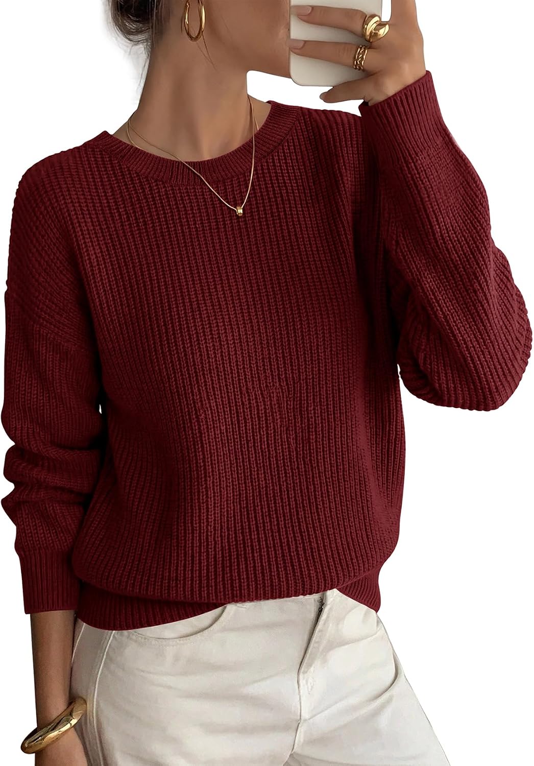 Thumbnail 6 de WIHOLL Women's Ribbed Knit Sweater