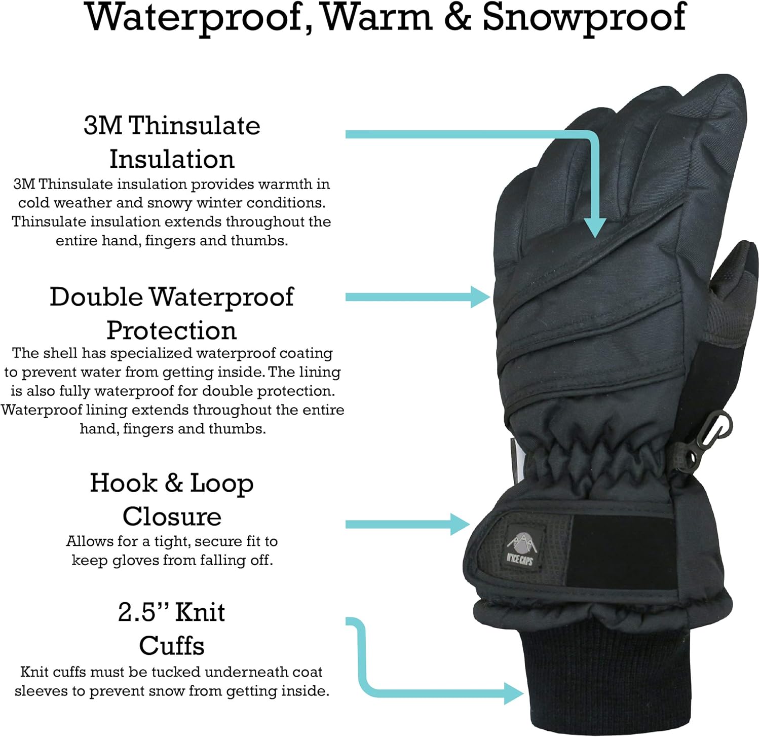 Thumbnail 2 de N'Ice Caps Kids Waterproof Thinsulate Gloves