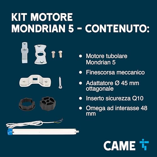 Thumbnail 1 de CAME Mondrian 5 Kit Tubolare 50 Nm: motore 230 V per tapparelle, tende da sole e schermi