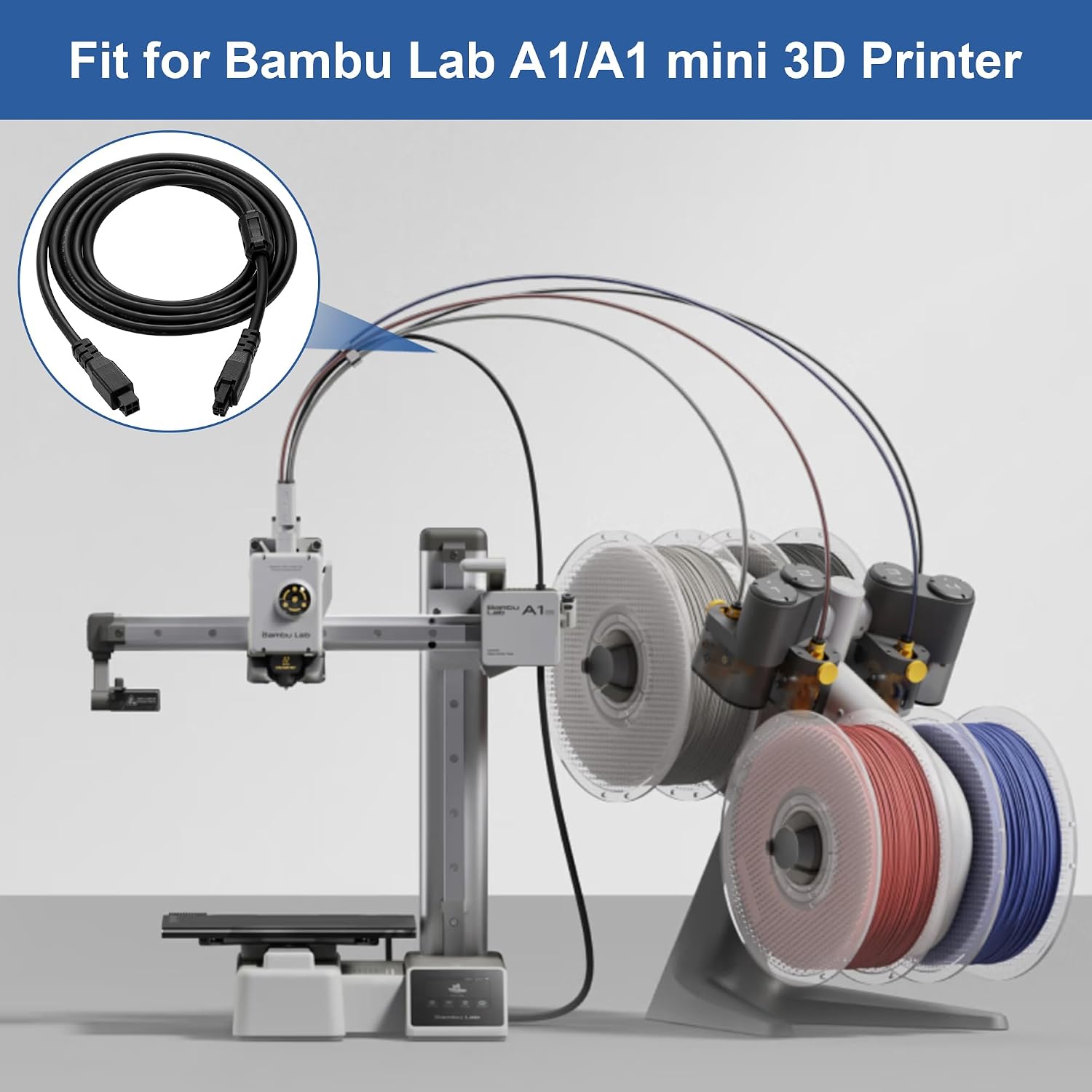 Thumbnail 6 de JIZZU 1.5M AMS Lite 4-Pin Extension Cable for Bambu Lab A1/A1 Mini