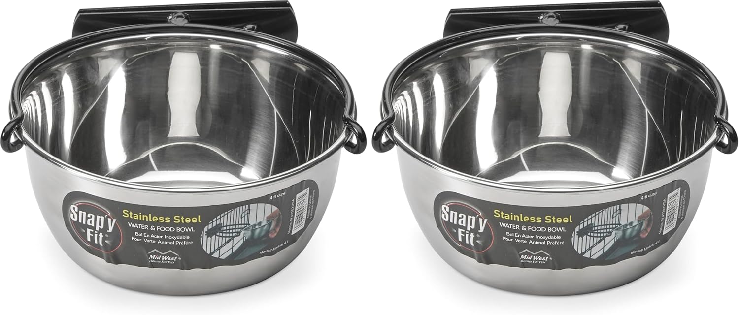 Thumbnail 5 de MidWest Homes for Pets Snap’y Fit Futternapf oder Wassernapf aus Edelstahl (591 ml) für Gitterboxen