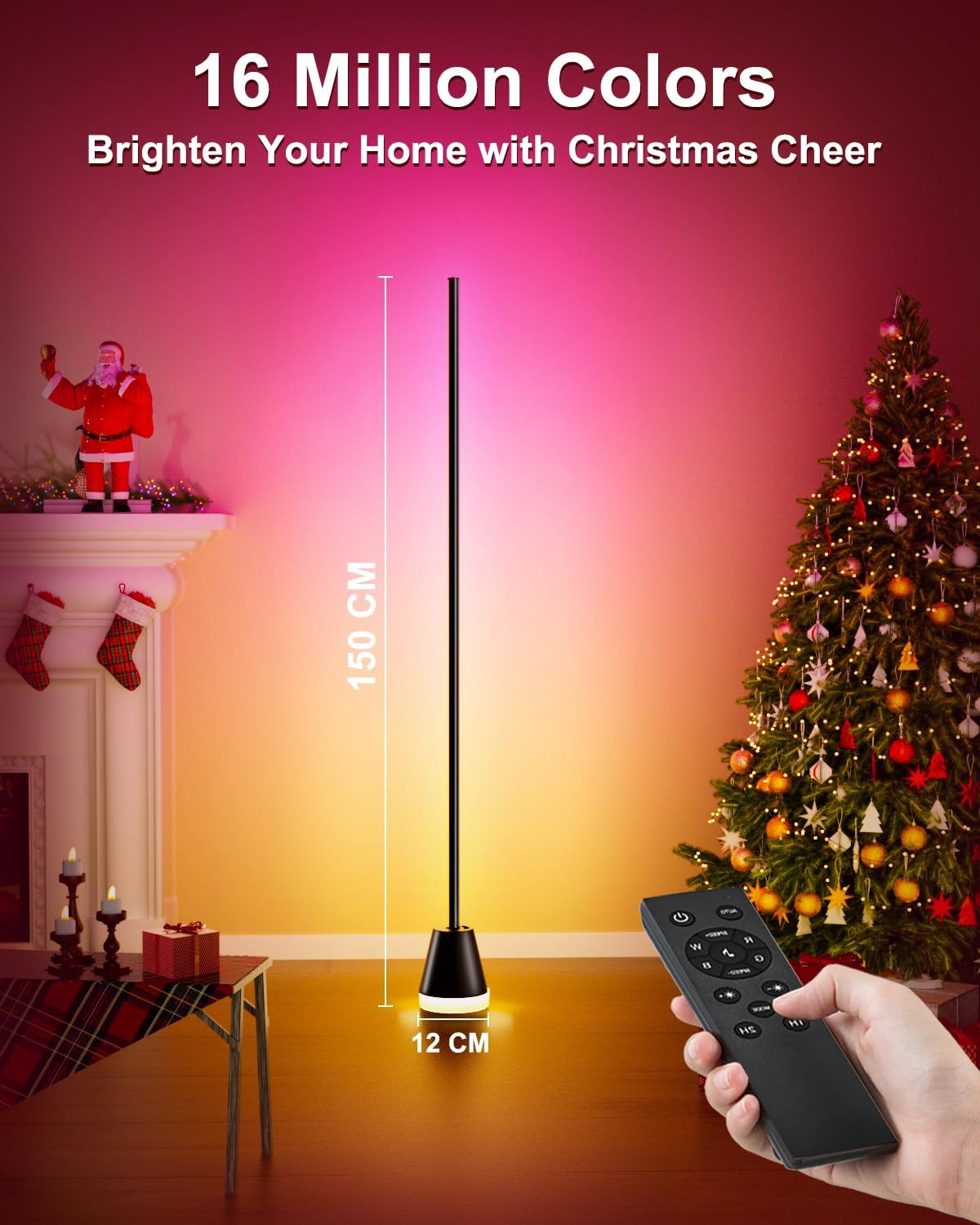 Detalle de Keepsmile Smart Corner Floor Lamp: 16 Million RGB Colours, App & Remote Control