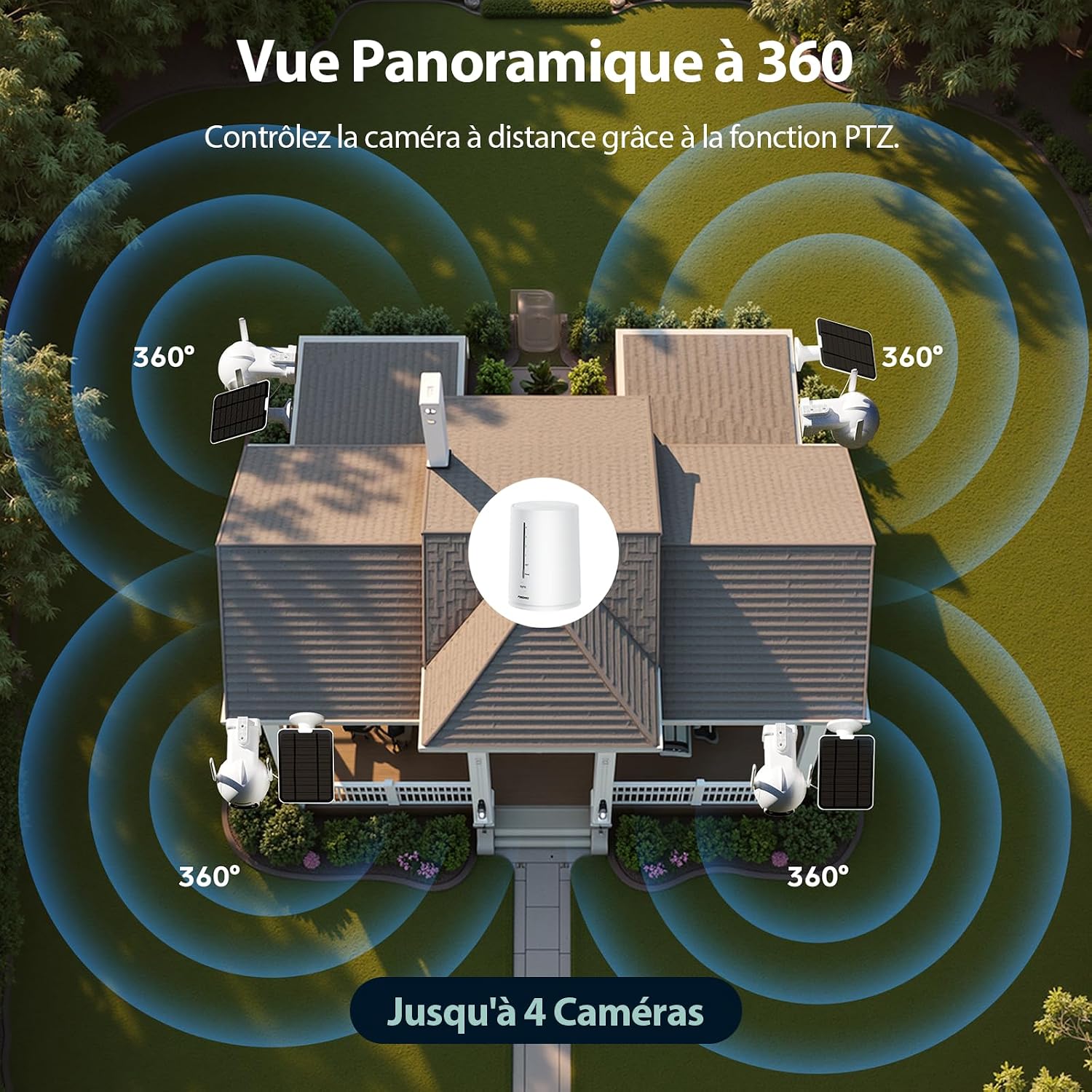 Thumbnail 2 de FOSSENXE 2K Caméra Surveillance WiFi Extérieur 4MP Détection PIR