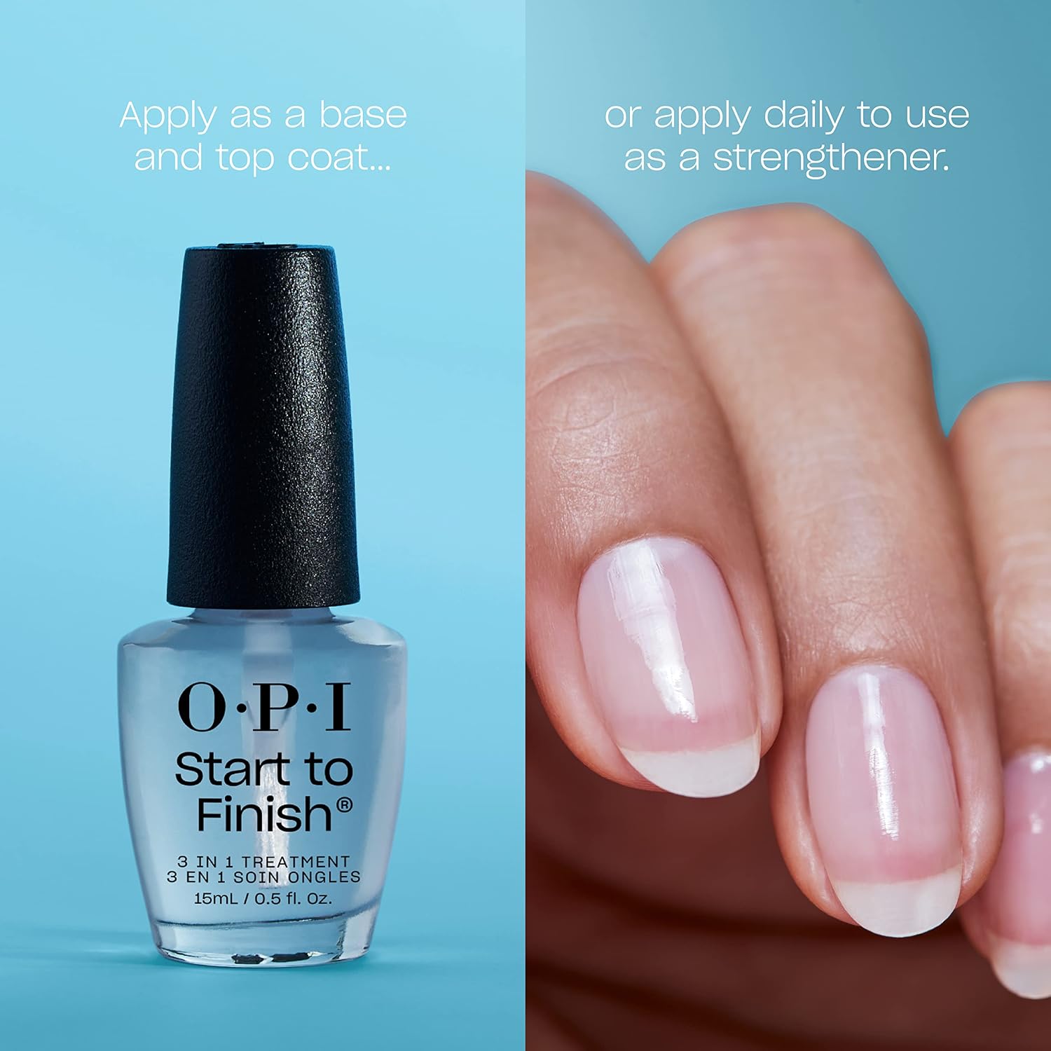 Detalle de OPI Start to Finish 3-in-1 Nail Polish Treatment: Base Coat, Top Coat, and Strengthener