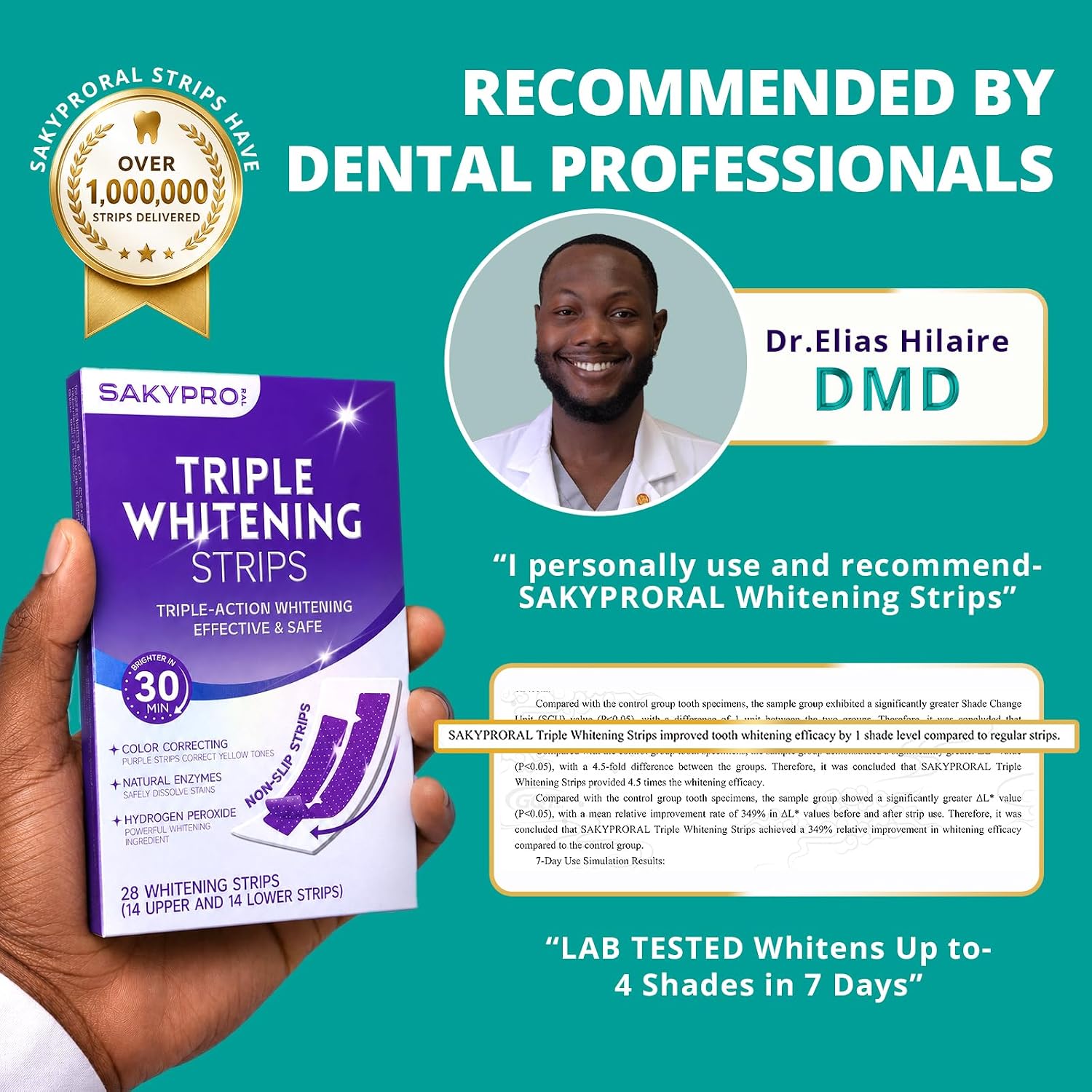 Detalle 2 de SAKYPRORAL Teeth Whitening Strips, 56 Count