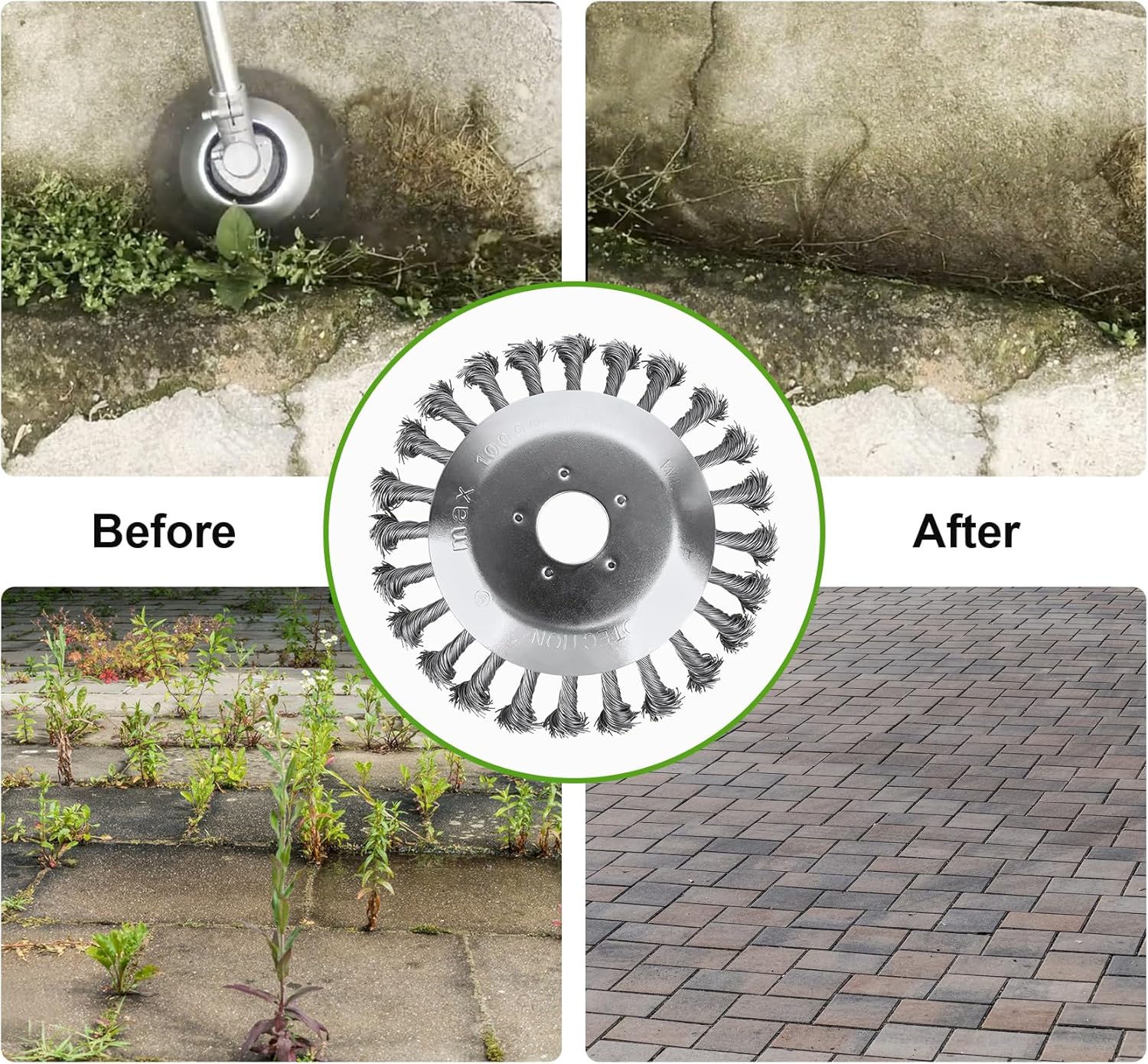 Detalle de Forever Speed Unkrautbürste Wildkrautbürste für Rasentrimmer – 6" 25,4 x 150 mm Stahlbürste