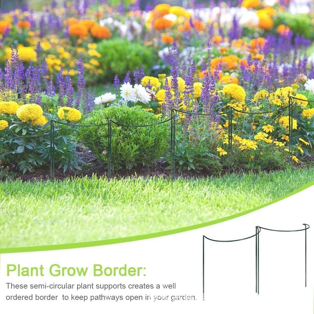 Thumbnail 3 de 12 Pack Half Round Garden Plant Support Stakes with Interlinking Rings (25x40cm)