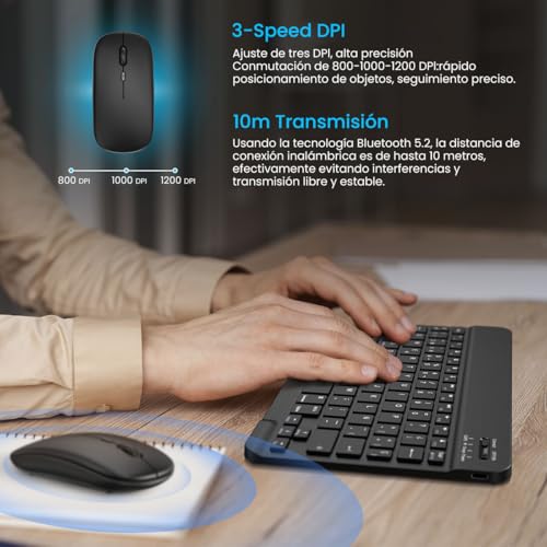 Thumbnail 6 de Cimetech teclado y ratón inalámbrico Bluetooth ultrafino ergonómico (QWERTY español) con batería recargable