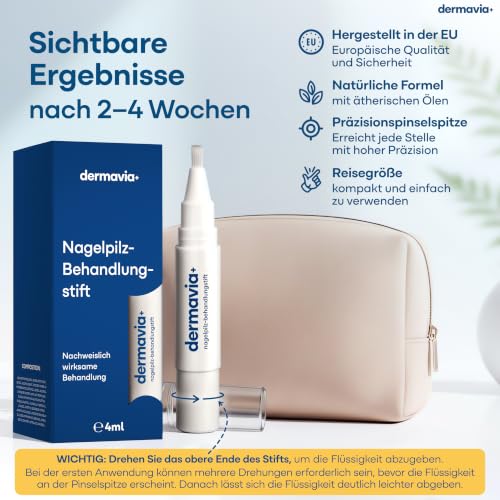 Detalle 2 de DERMAVIA+ Nagelpilzbehandlung – Präzise 4 ml Drehstiftformel für Nagel- und Hautinfektionen