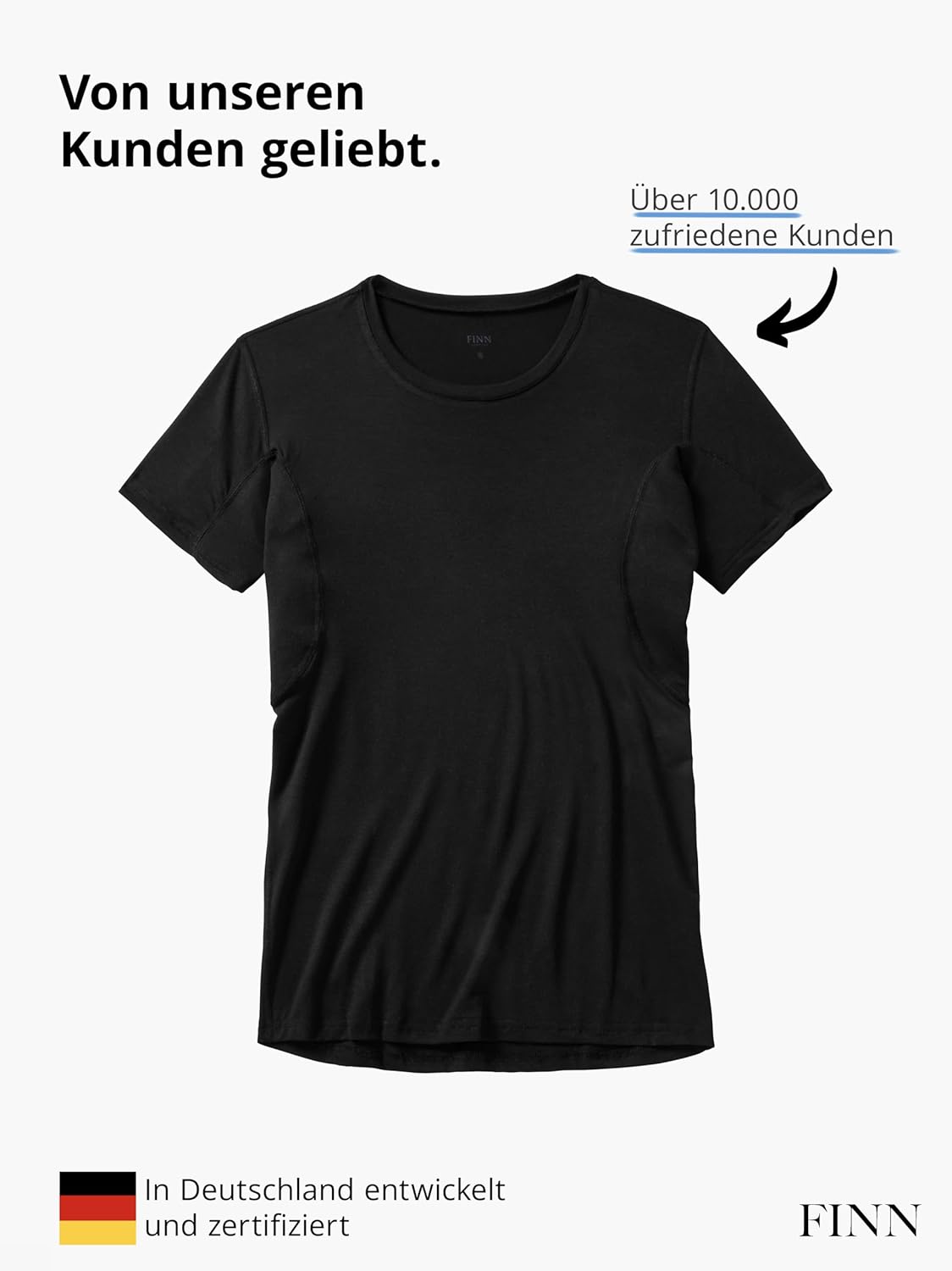 Thumbnail 5 de FINN Anti-Schweiß Shirt Herren mit Rundhals und integrierten Achselpads – zuverlässiger Schutz vor Schweißflecken